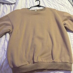 PLAIN OVERSIZED TAN CREWNECK